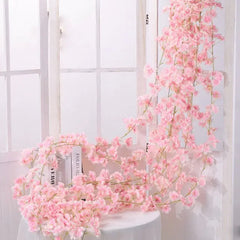 Artificial Cherry Blossom Rose Vine Wall