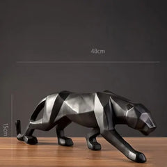 ERMAKOVA Panther Statue Geometric Style Resin Sculpture